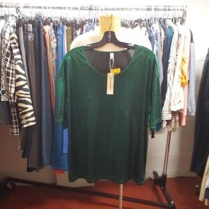 Green Shimmer Women's Top